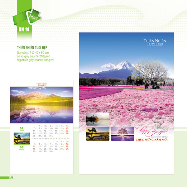 In Lịch treo tường